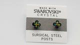 Vitrail Medium made with  Swarovski Crystal Greek Cross  Stud Earrings 8mm