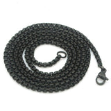316L Stainless Steel 24 Inch 2 mm Black Rounded Box Chain
