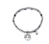Celtic Stainless Steel Clover,Tree of Life Stretchy Bracelet