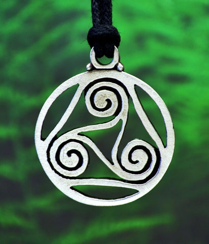Pewter Celtic Triskelion or Triskele Pendant Made in USA