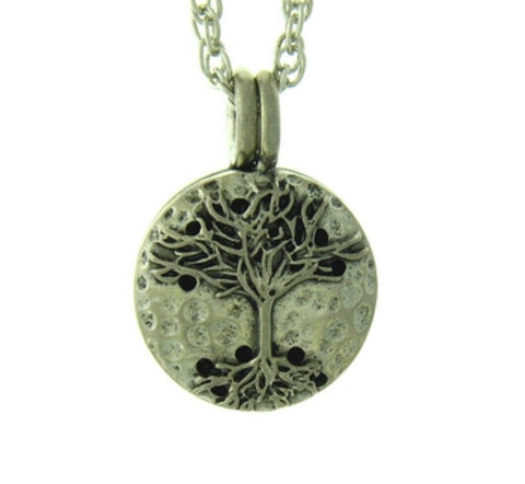 Pewter Celtic Tree of Life Diffuser Pendant on 24" Chain