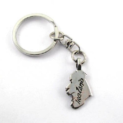 Irish Pewter Celtic Map of Ireland Keyring - Bedazzled Designs
