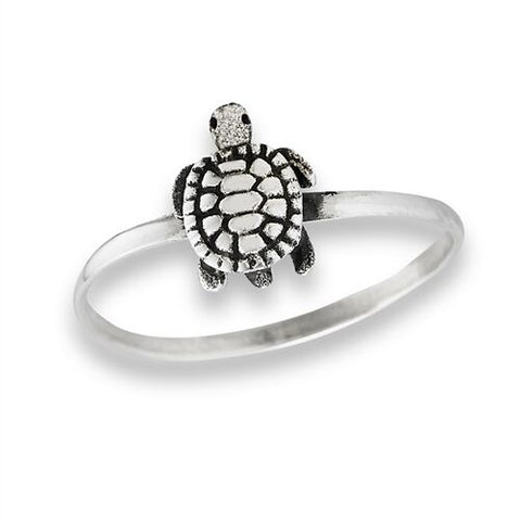 Sterling Silver CRAWLING TURTLE RING - Bedazzled Designs