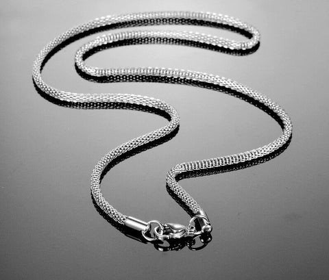 Stainless Steel 28 Inch(70 cm) 2.4mm Mesh Chain Necklace