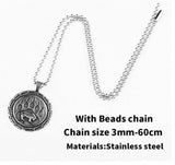 316L STAINLESS STEEL  Viking Bear Claw doublesided with 24 in 3mm ball chain