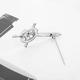 Silver Plated Celtic miniature Kilt Pin with Black Shamrock and Sword