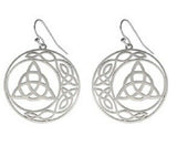 STAINLESS STEEL CELTIC Knot Triquetra Crescent moon  Earrings