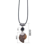 Ammonite and Tigers Eye Pendant with cord ball link and regular chain