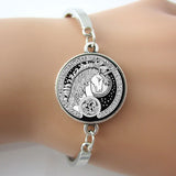 Celtic Silver Plated Unicorn Black White and Silver Bracelet