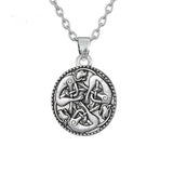 Double Sided Celtic Knotted Cats Necklace with 18 in Chain and 2 inch extender