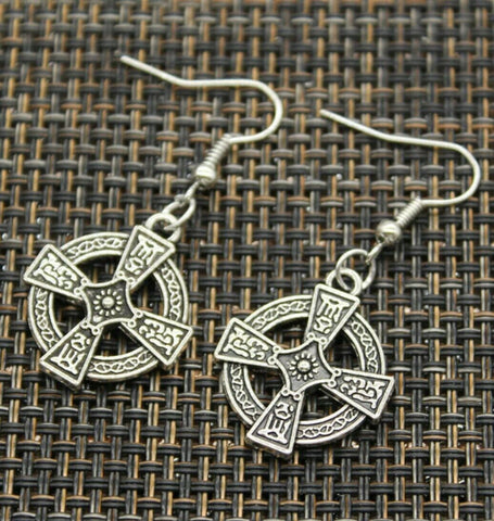 Alloy Double sided Celtic Cross Earrings 23x 20 mm