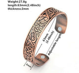 Celtic Knot Wide Antique Copper Color Magnetic Bangle Cuff