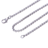 Stainless Steel 60 cm(23.62 Inch)2.5mm Ball Tiny Rolo Neck Chain Necklace