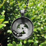 Celtic Triskele Pewter Pendant with black 24 inch steel chain made in USA