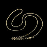 Gold Stainless Steel 1mm Ball Chain Necklace 40cm(15.75")  plus 5cm  extender