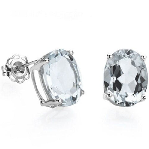 OVAL 4x6mm 0.77 CARAT TW AQUAMARINE PLATINUM OVER 0.925 STERLING SILVER