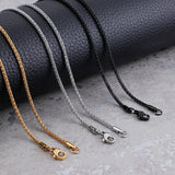 Black Stainless Steel (316L) 22 Inch 2 mm Popcorn Neck Chain Necklace