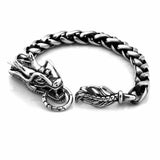 316L Stainless Steel Dragon head and tail Bracelet 9.25 in 9 mm thick