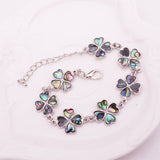Abalone Four Leaf Clover bracelet 7 in plus 2 in extender