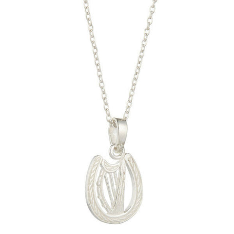 Irish Sterling Silver Celtic Harp Necklace with  18 inch  chain - Bedazzled Designs