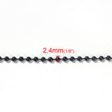 Stainless Steel 2.4mm Gunmetal(looks black)  75.5cm(29 6/8") long Ball Chain