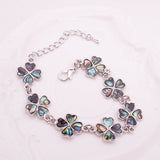 Abalone Four Leaf Clover bracelet 7 in plus 2 in extender