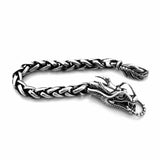 316L Stainless Steel Dragon head and tail Bracelet 9.25 in 9 mm thick