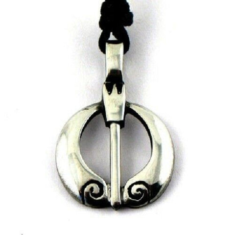 Irish Pewter Tara Pendant on Adjustable Black Cord