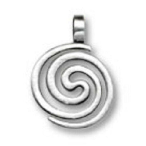 Irish Pewter Celtic Spiral Pendant with Adjustable Black Cord